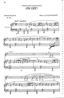 Partition complète (G Major: medium voix et piano), On dit!
