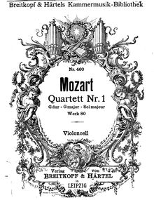 Partition violoncelle, corde quatuor No.1, Lodi Quartet, G major
