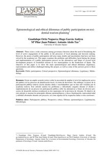 Epistemological and ethical dilemmas of public participation on residential tourism planning