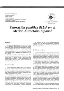 Valoración genética BLUP en el Merino Autóctono Español
