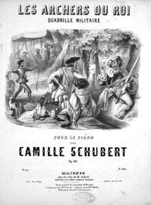 Partition complète, Quadrille militaire, Schubert, Camille