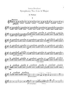 Partition violons II, Symphony No.6 en A major, A major, Bruckner, Anton