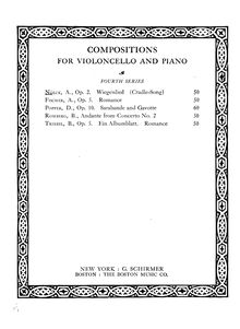 Partition de piano, Wiegenlied pour violoncelle et Piano, Op.2