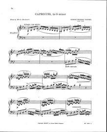 Partition complète, Capriccio en G minor, Handel, George Frideric