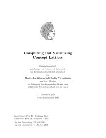 Computing and visualizing concept lattices [Elektronische Ressource] / von Serhiy Yevtushenko
