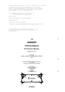 The Nursery, January 1877, Volume XXI, No. 1 - A Monthly Magazine for Youngest Readers