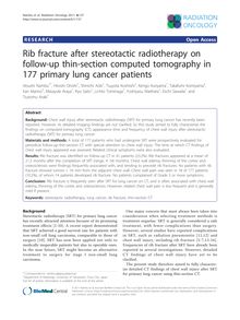 Rib fracture after stereotactic radiotherapy on follow-up thin-section computed tomography in 177 primary lung cancer patients