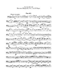 Partition basson 1, 2, Slavonic Rhapsodies, Slovanské rapsodie, Dvořák, Antonín