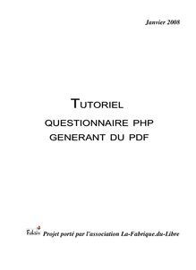 TUTORIEL QUESTIONNAIRE PHP GENERANT DU PDF