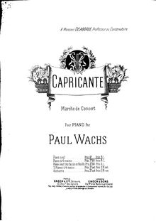 Partition complète, Capricante, Marche de concert, A♭ major, Wachs, Paul