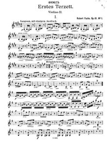 Partition violon 2, 2 corde Trios, Op.61, Fuchs, Robert