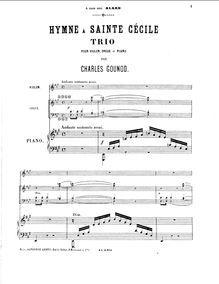 Partition complète (doubles as Piano, orgue parties), Hymne à Sainte Cécile: Méditation Religieuse
