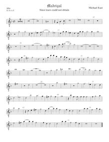 Partition ténor viole de gambe 1, octave aigu clef, madrigaux, East, Michael