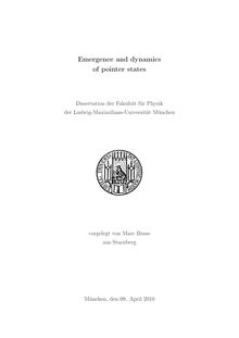 Emergence and dynamics of pointer states [Elektronische Ressource] / vorgelegt von Marc Busse