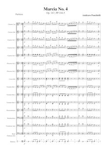 Partition complète, Marcia No.4, Op.167, Ponchielli, Amilcare