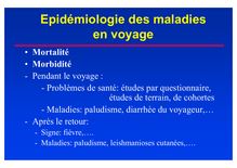 Epidémiologie des maladies en voyage Eric Caumes module
