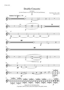 Partition cor 1/2 (E), Dopel-Konzerte für Karinette (oder Violine), viole de gambe und Orchester, Op.88