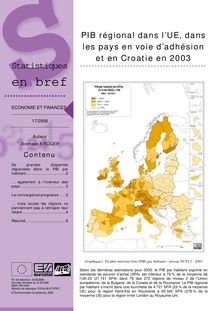 PIB régional dans l UE, dans les pays en voie d adhésion et en Croatie en 2003