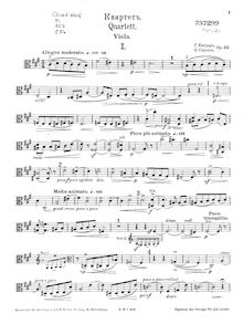 Partition viole de gambe, corde quatuor, Op.23, F♯ minor, Catoire, Georgy