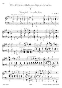 Partition complète (scan), Sigurd Jorsalfar Op.56, Grieg, Edvard