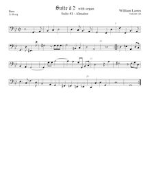 Partition viole de basse,  No.1 pour 2 violes de gambe et orgue