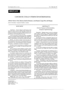 CANCER DE CUELLO UTERINO EN EXTREMADURA (Cervix Cancer in Extremadura. Analytic Epidemiology)