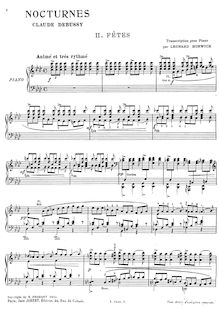 Partition complète, nocturnes, Debussy, Claude