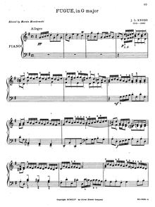 Partition complète, Fugue en G major, Krebs, Johann Ludwig