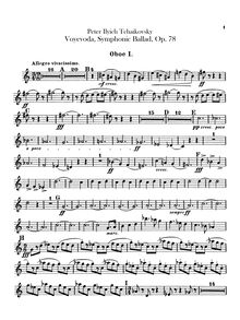 Partition hautbois 1, 2, anglais cor, pour Voyevoda, Воевода, A minor