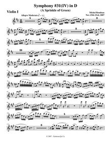 Partition violons I, Symphony No.31, D major, Rondeau, Michel