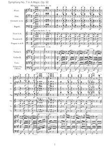 Partition I, Allegro con brio, Symphony No.7, A major, Beethoven, Ludwig van