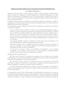 THESE DE DIPLOME D ETAT DE DOCTEUR EN PHARMACIE " La Thèse ...