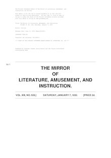 The Mirror of Literature, Amusement, and Instruction - Volume 19, No. 528, January 7, 1832