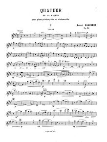 Partition complète et parties, Piano quatuor, Op.30, Chausson, Ernest
