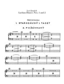 Partition orgue, Lašské Tance, Janáček, Leoš