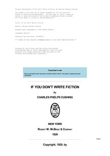 If You Don t Write Fiction