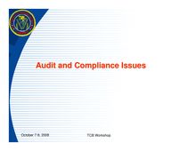 Audit and Compliance Issues (Oct 2008)