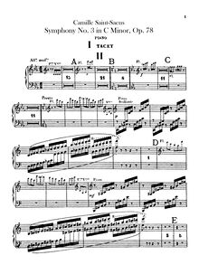 Partition Piano (4 mains), Symphony No.3, Op.78, “Symphonie avec orgue” (“Organ Symphony”)