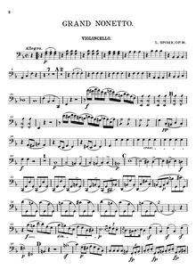 Partition violoncelle, Nonet, Op.31, Grand Nonetto, F Major, Spohr, Louis