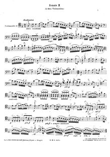 Partition parties complètes, 6 sonates pour violoncelle, Book 4