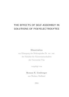 The effects of self-assembly in solutions of polyelectrolytes [Elektronische Ressource] / Roman E. Limberger