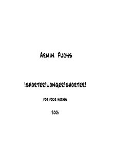 Partition Title page, pour four cornes, Saxophone Quartet, Fuchs, Armin