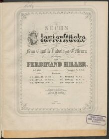 Partition , Romanze (color), 6 Klavierstücke, Hiller, Ferdinand