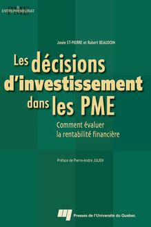 Les Décisions d investissement dans les PME