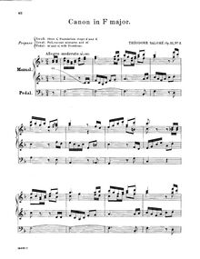 Partition , Canon en F, Trois canons pour grand orgue, Op.21, Salomé, Théodore
