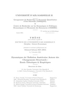 Thèse - UNIVERSITÉ D AIX-MARSEILLE II THÈSE  Dynamiques de l ...