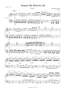 Partition Satz 1, Klaviersonate Nr.4, C major, Junck, Christian