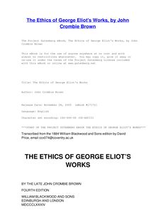 The Ethics of George Eliot s Works