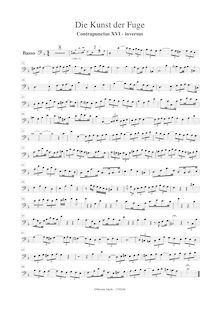 Partition basse enregistrement , pour Art of pour Fugue, Die Kunst der Fuge par Johann Sebastian Bach