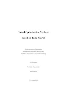 Global optimization methods based on tabu search [Elektronische Ressource] / vorgelegt von Svetlana Stepanenko